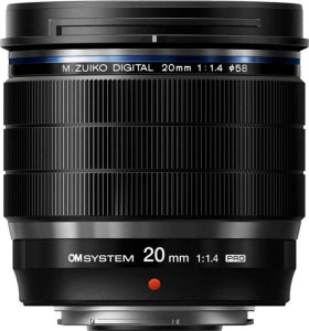 OM-System M.Zuiko Digital ED 20mm f/1.4 Pro full review and technical specifications